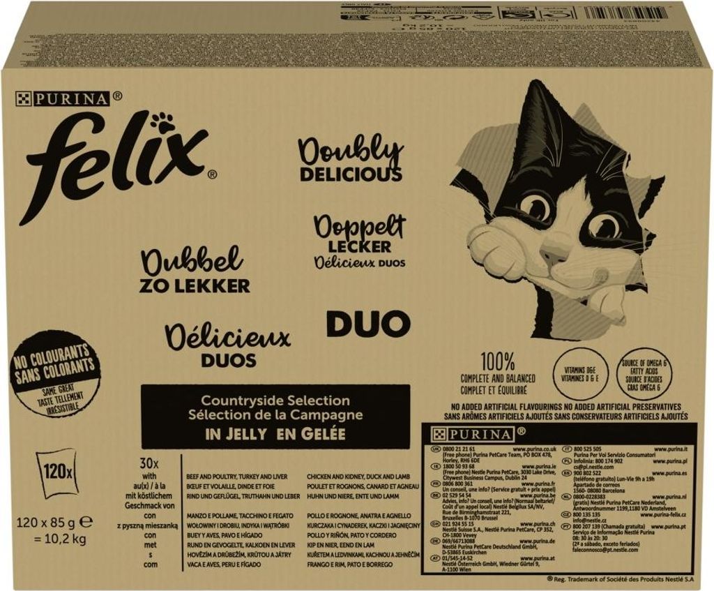 PURINA FELIX FANTASTIC DUO Katzennassfutter Mix 120x85g