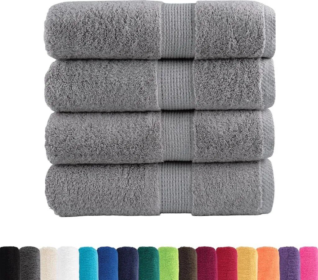 Set 4 Asciugamani 30x30 cm SOLUND vidaXL Grigio 600gsm - Uso Professionale