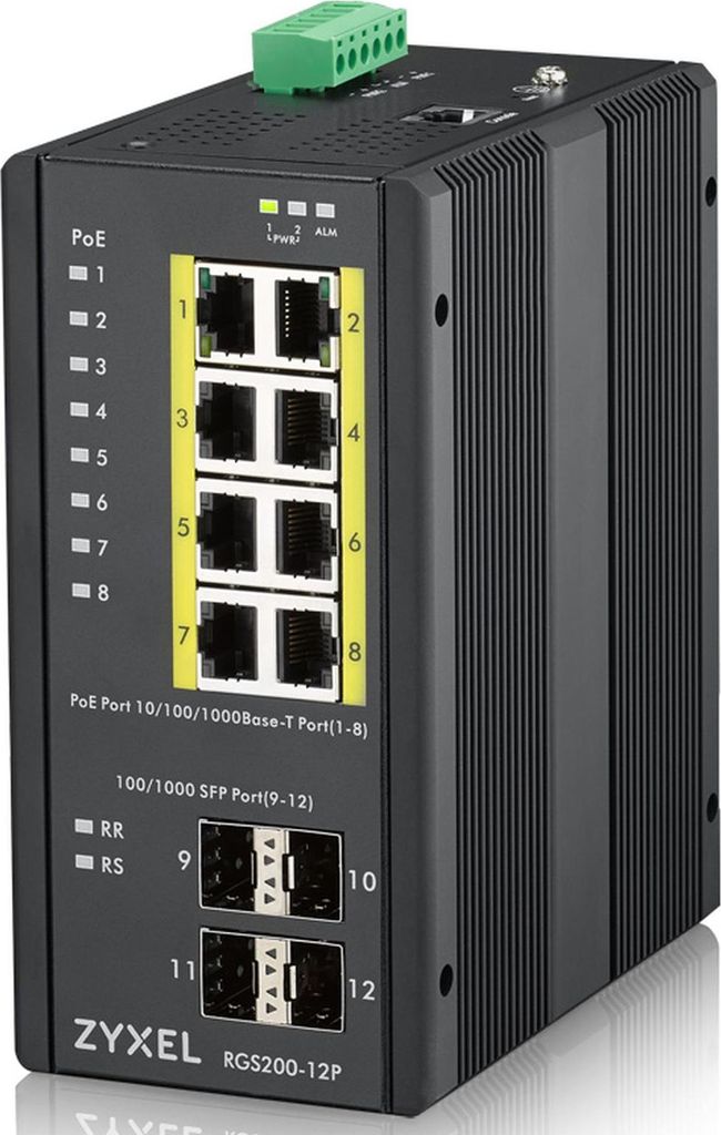 ZyXEL Switch 12x GE RGS200-12P Managed PoE Switch