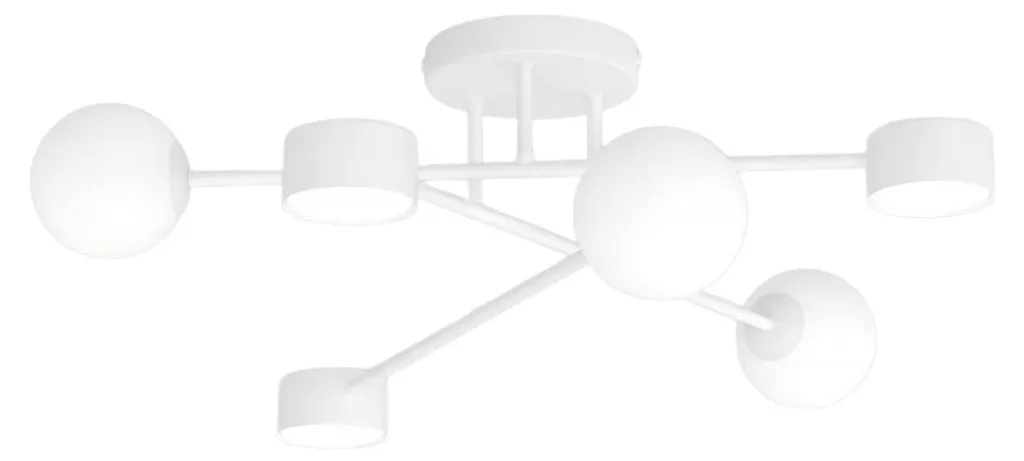 Grande suspension blanche 6 lumières G9 en métal HOLON 23x62x60 cm