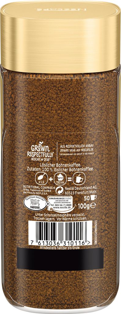 Nescafé Gold Das Original, löslicher Bohnenkaffee, Kaffee, Produktbild 3