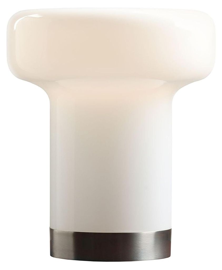 Tischlampe Glas Metall E14 Ø 245 cm rund 29.5 cm Weiß Modern