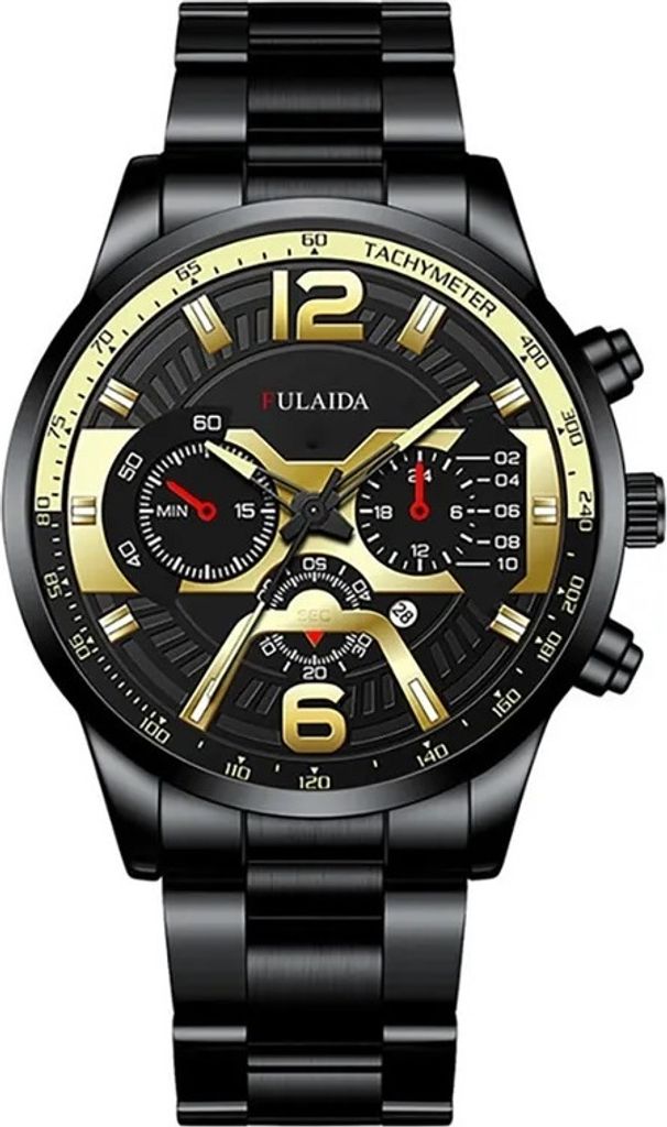 Fulaida Herrenarmbanduhr Schwarz / Golden – Eleganz für jeden Anlass KP25980