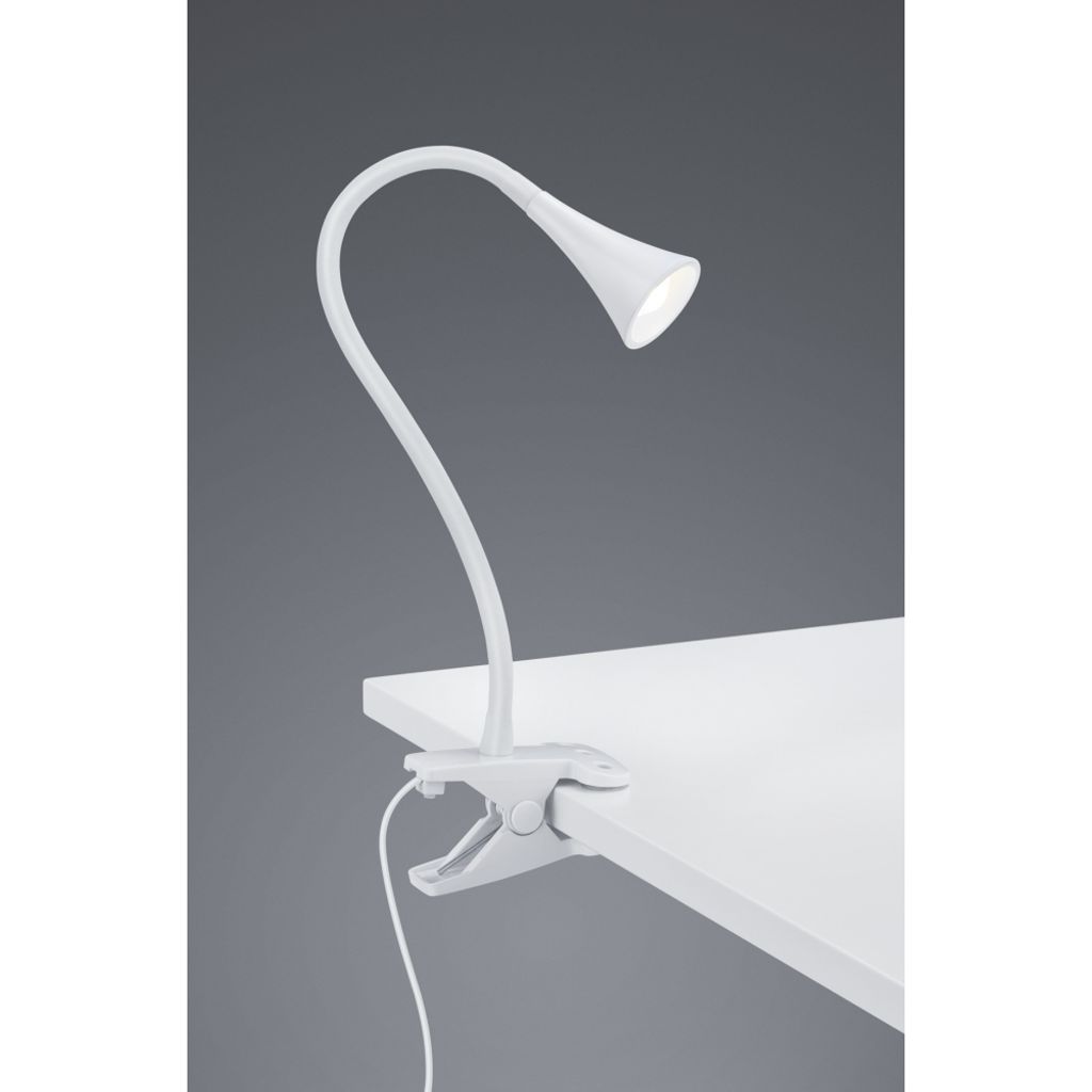 LED Klemmleuchte flexibel Schwanenhalslampe in weiß Schreibtischlampe Leselicht
