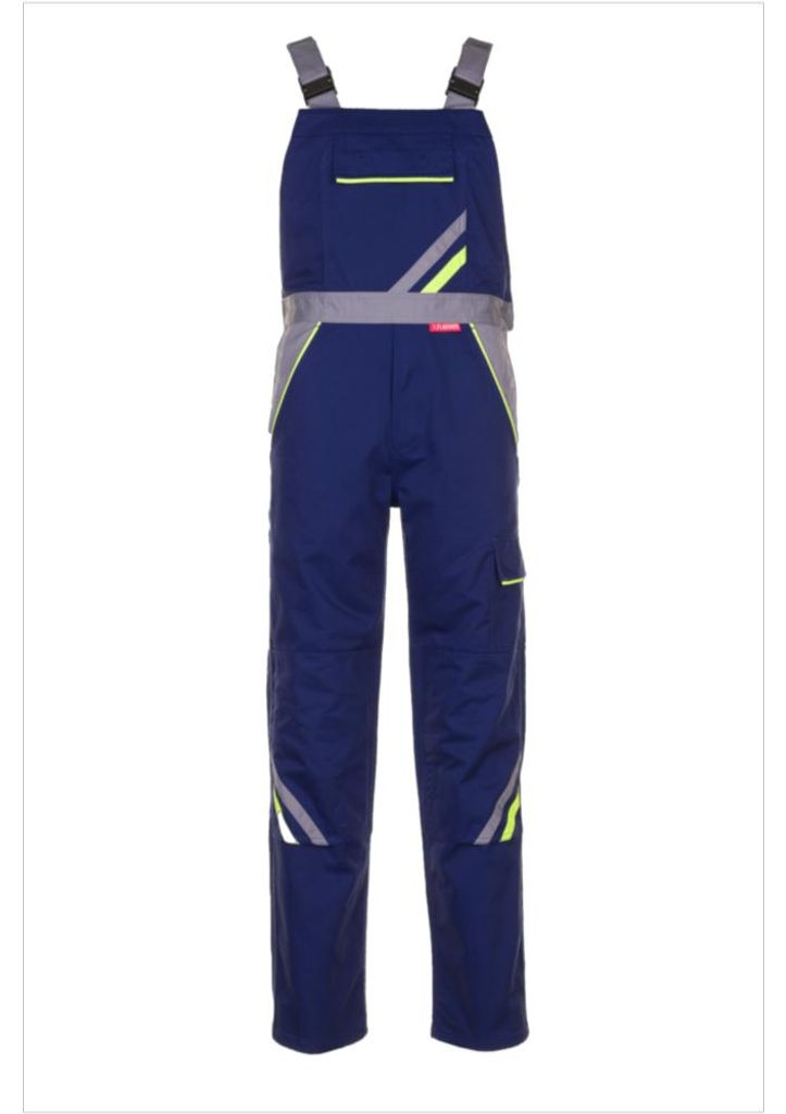 Planam  Visline Latzhose marine/gelb/zink Gr. 68, 2433068 Produktbild 