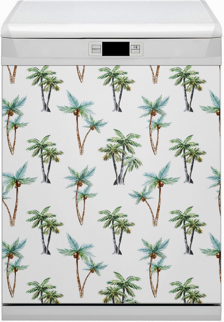 Küche Magnet für Spülmaschine Abwaschbar 60x70 cm Geschirrspüle - Palm -Wandbild