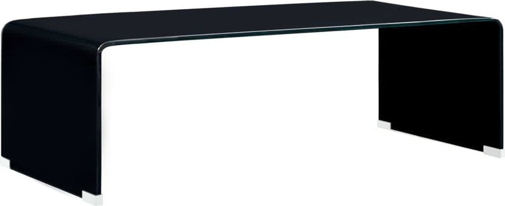 Couchtisch Schwarz 98x45x31 cm Hartglas Produktbild 