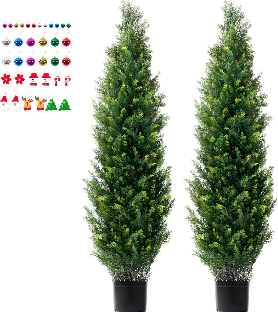 SucceBuy Albero di cedro topiario artificiale da 60", 2 Immagine del prodotto 