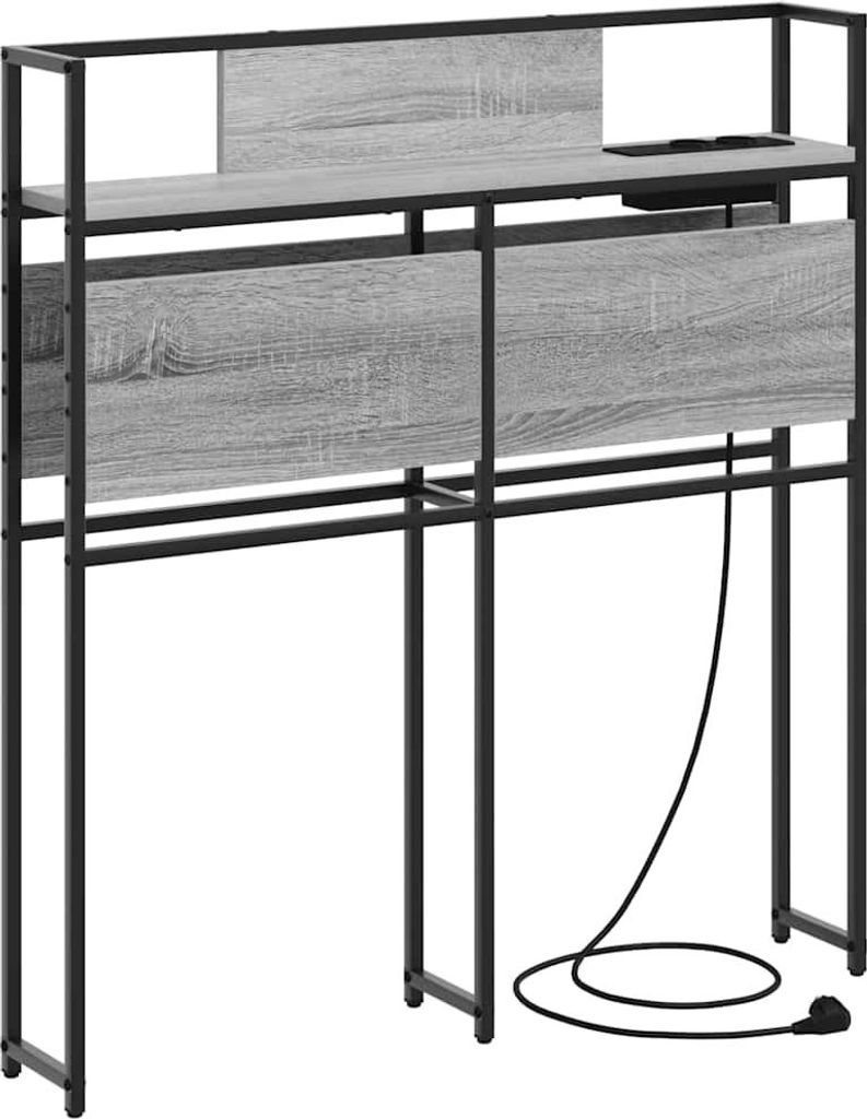 vidaXL Stauraum-Kopfteil mit Regal Grau Sonoma 98 cm Holzwerkstoff