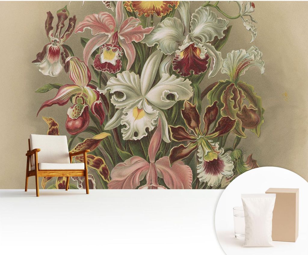 Fototapete - 416x254 cm - Tapete - Wandtapete - Wandbilder - Dekofolie - Tapete Folie - Wand - Dekoration - Wohnzimmer - Florale Eleganz