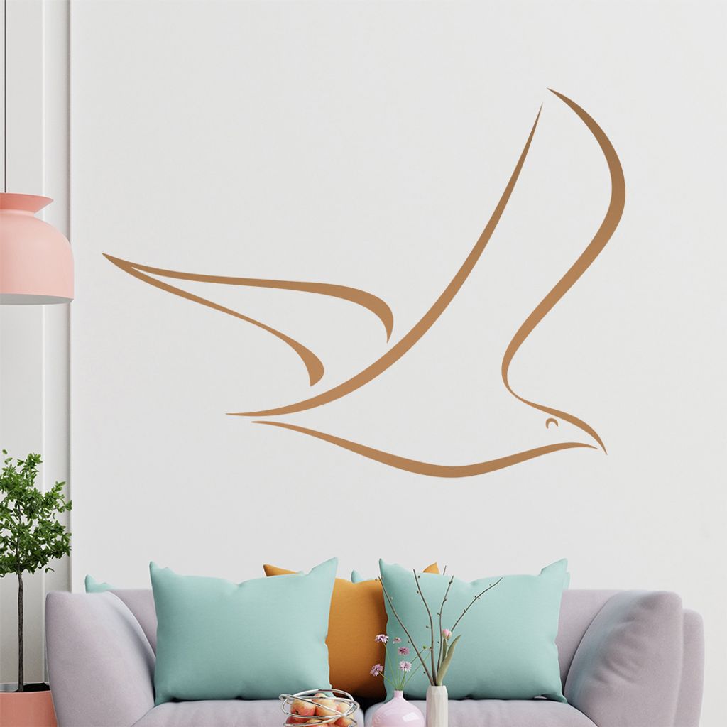 Vogel Linien Wandtattoo in 6 Größen - Wandaufkleber Wall Sticker - Dekoration, Küche, Wohnzimmer, Schlafzimmer, Badezimmer
