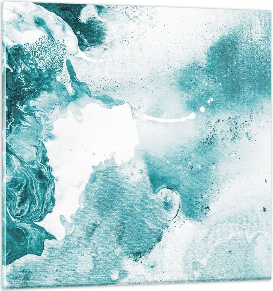 Bilder auf glas - Einteilig - Abstraktion Meer Türkis - 30x30cm - Glasbilder - Wandbilder - Bilder - zum Aufhängen bereit - Wanddekoration aus Gl...
