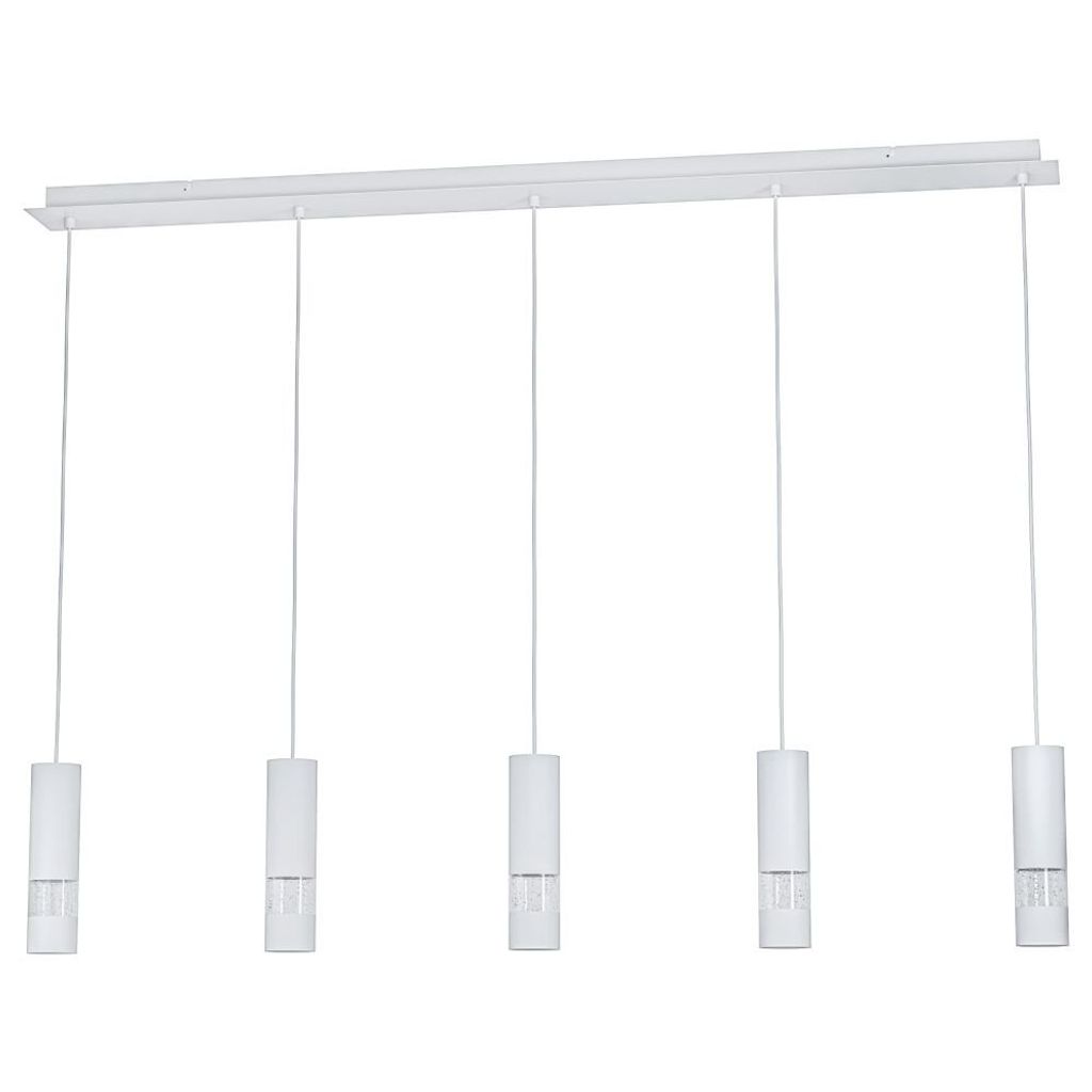 Hängeleuchte BERNABETA Stahl weiss, Kunststoff transparent GU10 5X4,6W L:116,5cm B:9,5cm H:150cm