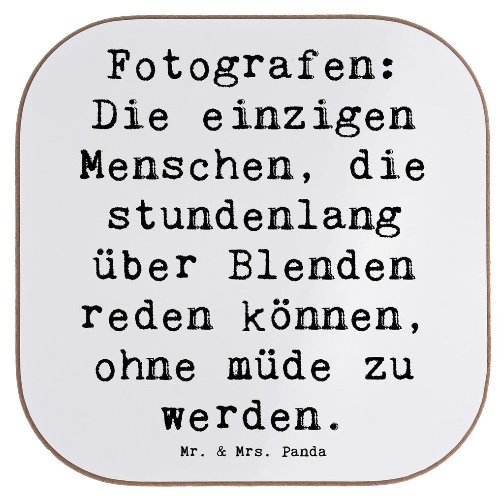 Mr. & Mrs. Panda Tischuntersetzer Spruch Fotografen Gespräche - Weiß - Geschenk, handgefertigte Geschenke, Getränkeuntersetzer, Coaster, Unterse...