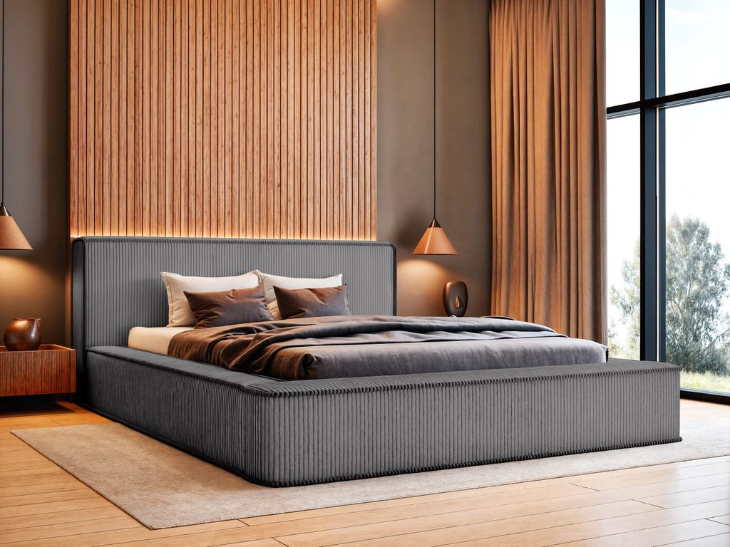 YOURHOUSE24 Polsterbett Harmon Doppelbett Bettgestell Lattenrost mit Bettkasten (Farbe: Lincoln 90, Größe: 140x200 cm)