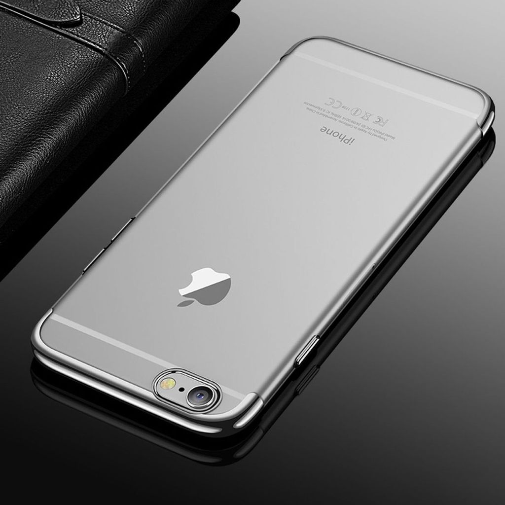 Handy Hülle Schutz Case für Apple iPhone 6 / 6s Plus Durchsichtig Transparent Silber
