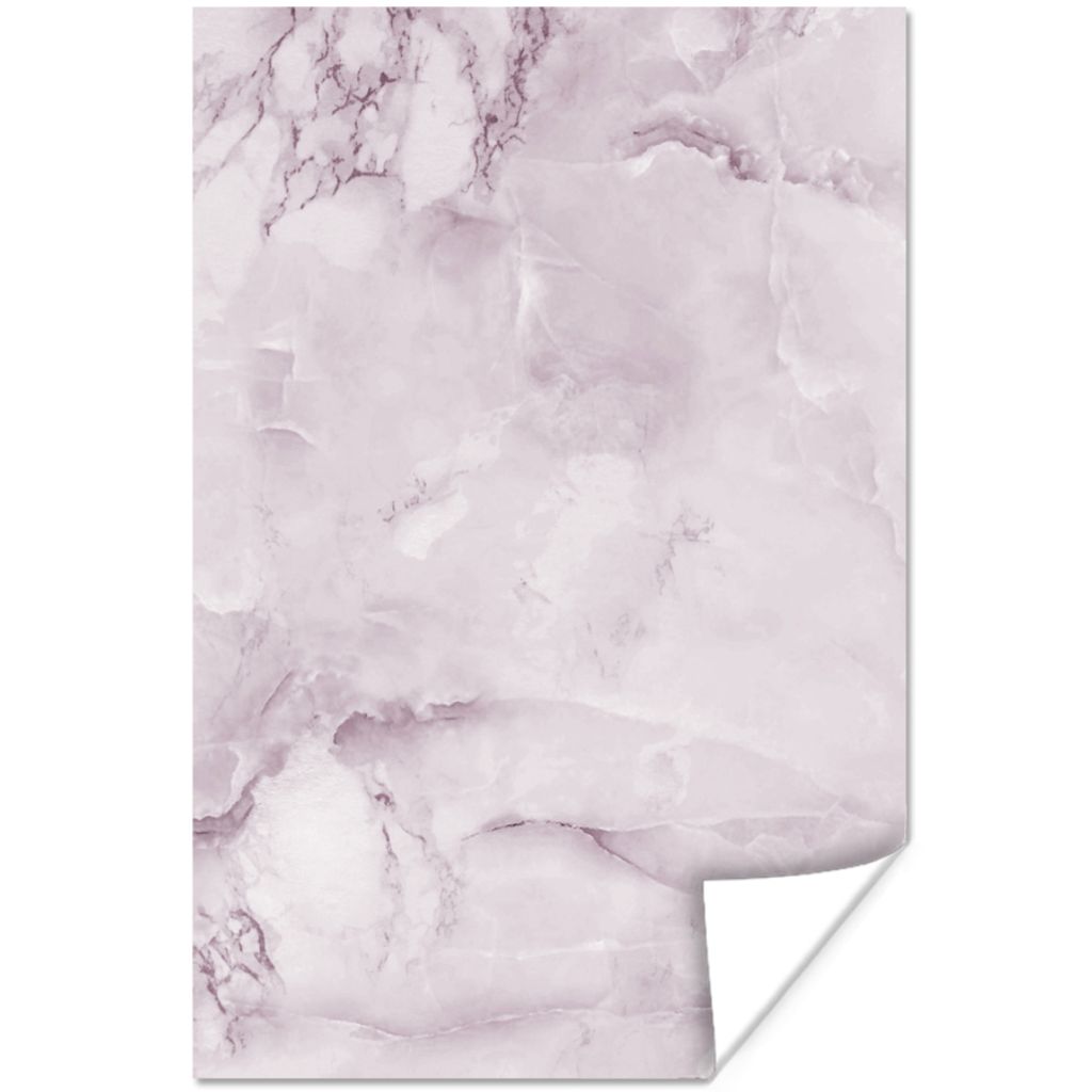 MuchoWow Poster Marmor - Vintage - Rosa 20x30 cm - Papierdruck