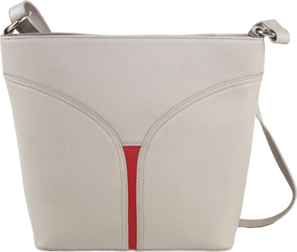 Eastern Counties Leather - Schultertasche "Caitlin", Leder EL450 (Einheitsgröße) (Elfenbein/Rot)