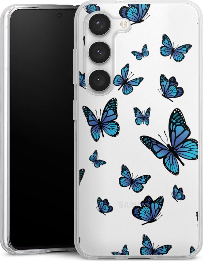 DeinDesign Handyhülle für Samsung Galaxy S23 Silikon Hülle Case Smartphone Schutzhülle Muster Schmetterling transparent