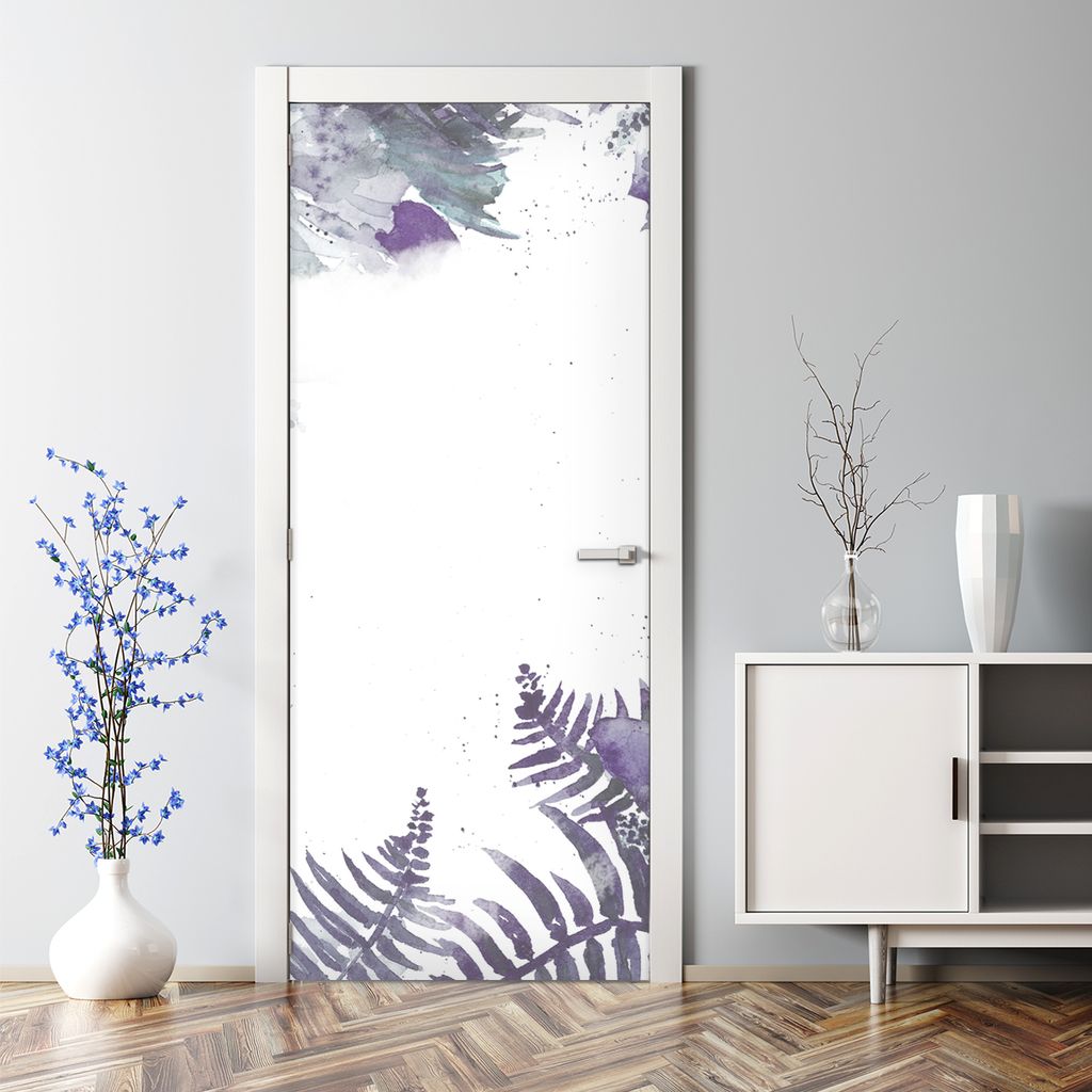 Dekorative Türposter Klebefolie selbstklebend Wandaufkleber Blatt Nachtblume 77 x 200 cm