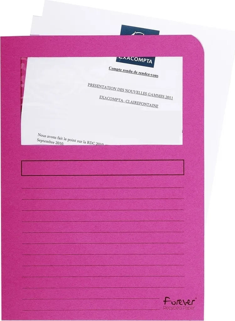 Cartelle Forever A4 Exacompta - 100 Pezzi Colori Assortiti Riciclati