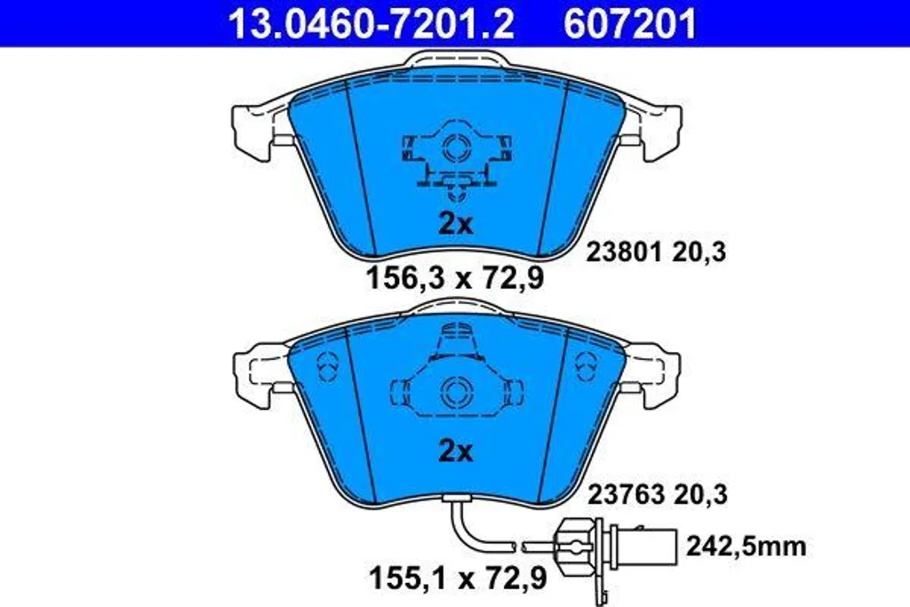 Plaquettes de frein à disque pour Audi A4 et A6, kit complet ATE OE