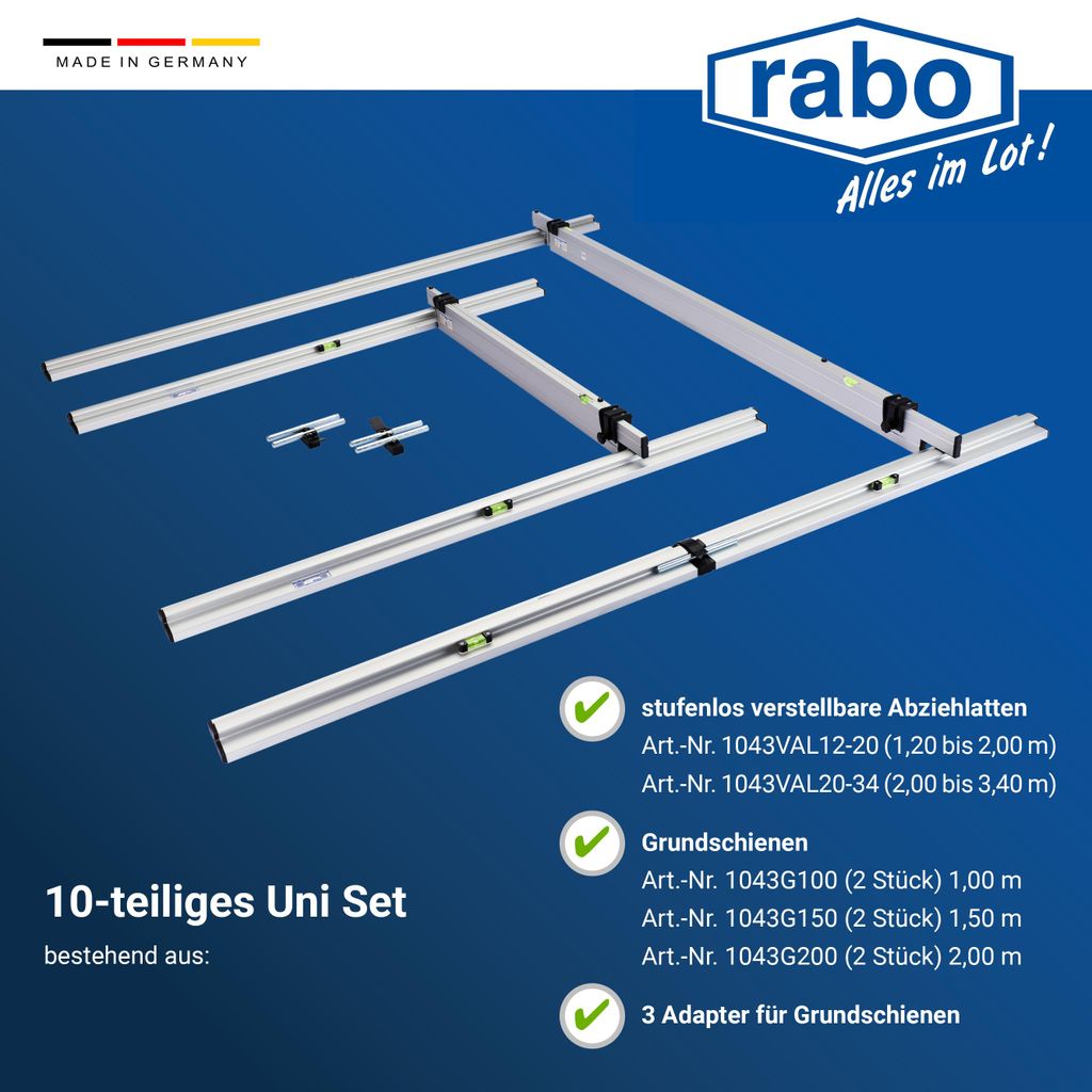 gabarit de remblayage à sec rabo 10 pièces | 5 rails de Image du produit 