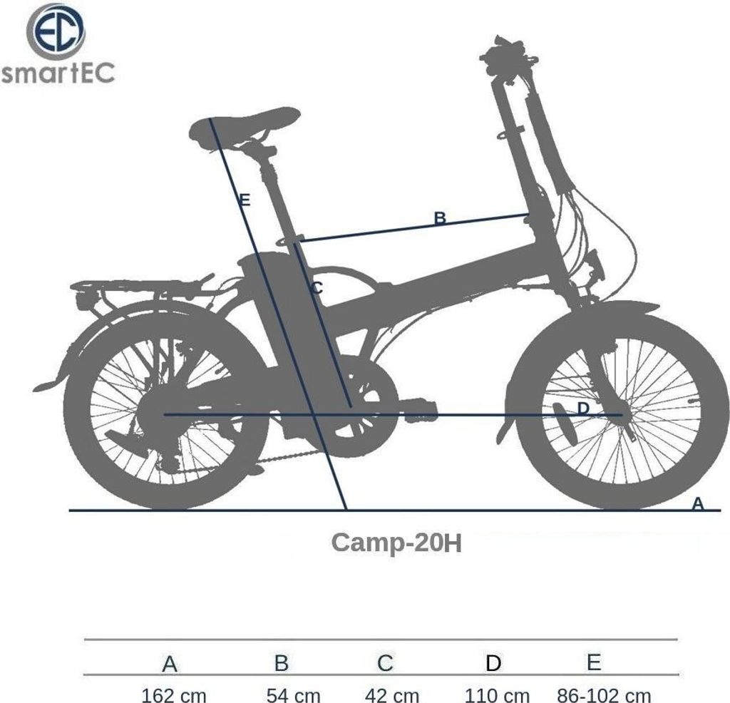 smartEC Camp-20H Falt Pedelec/E-Bike 20 Zoll Weiß Produktbild 2