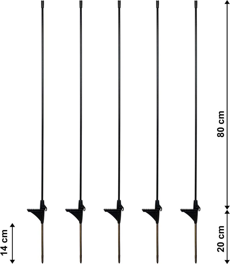 horizont Fiberglaspfahl für Begrenzungszäune | 80 cm hoch| Einzelspitze (5 Stück)