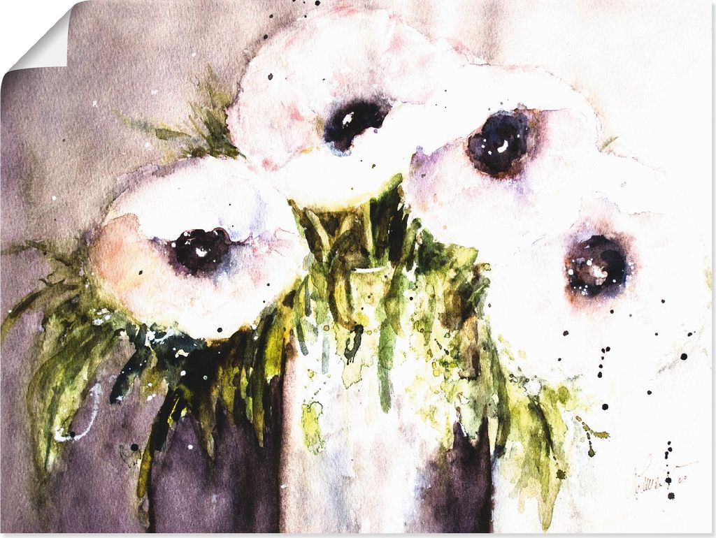 ARTland Poster Lila Mohn in Vase Größe: 40x30 cm