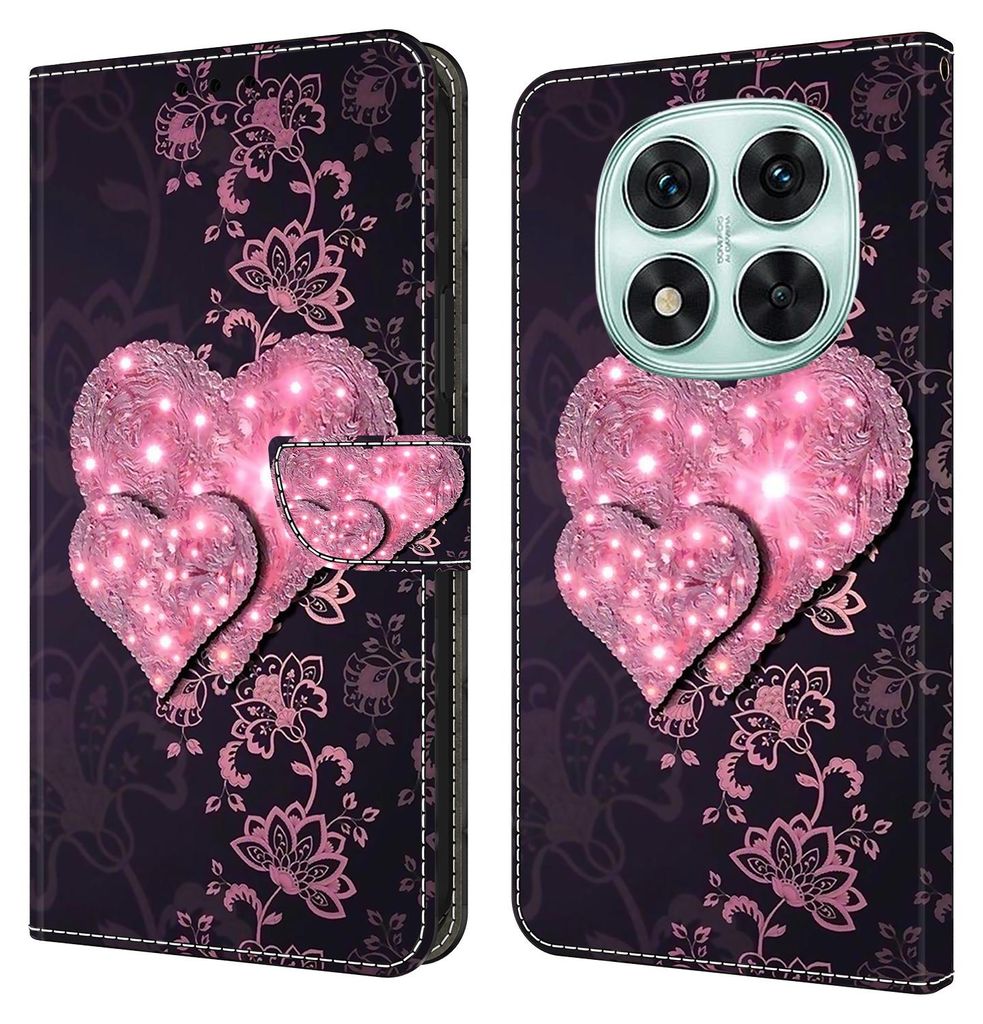 CLM-Tech Handyhülle kompatibel mit Xiaomi Redmi Note 14 Pro 5G Hülle - Tasche aus Kunstleder - Klapphülle mit Ständer und Kartenfächern - Schu...