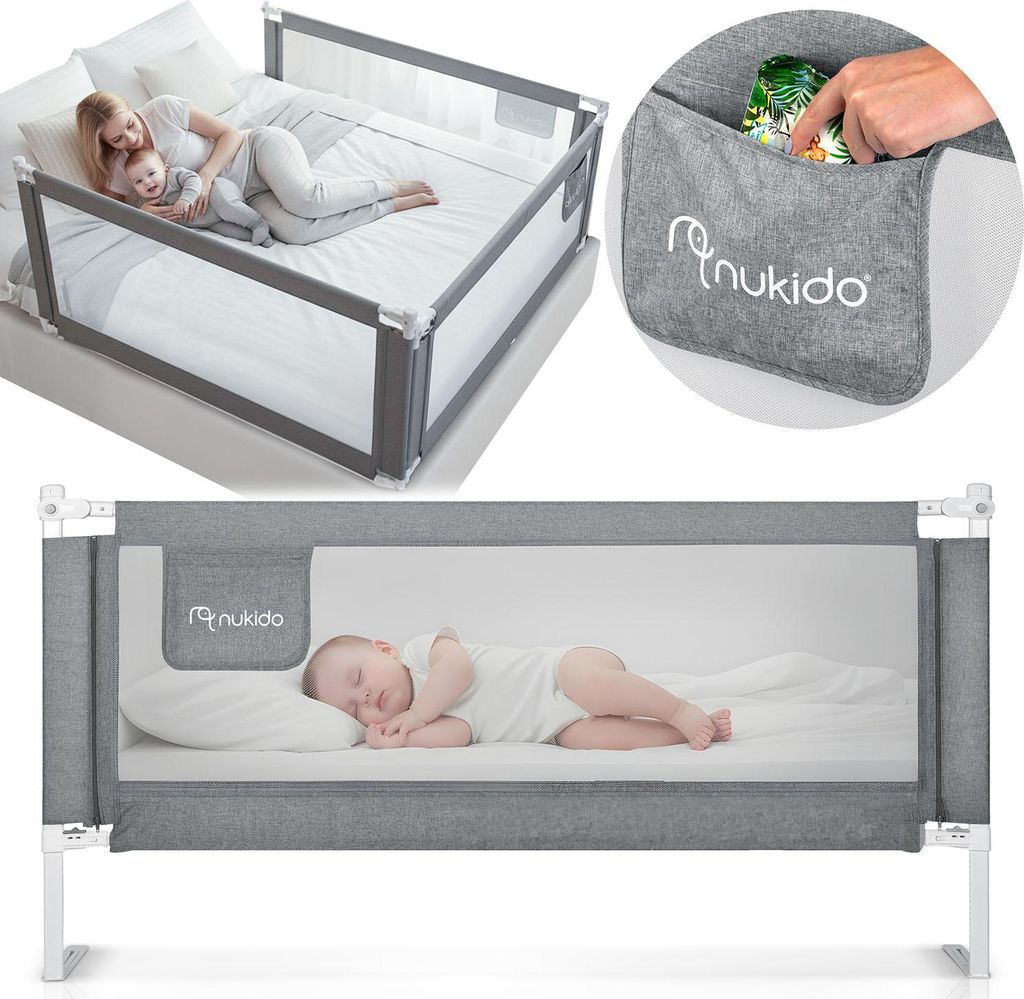 Barriera letto 200 cm Nukido NK-227 grigio Immagine del prodotto 