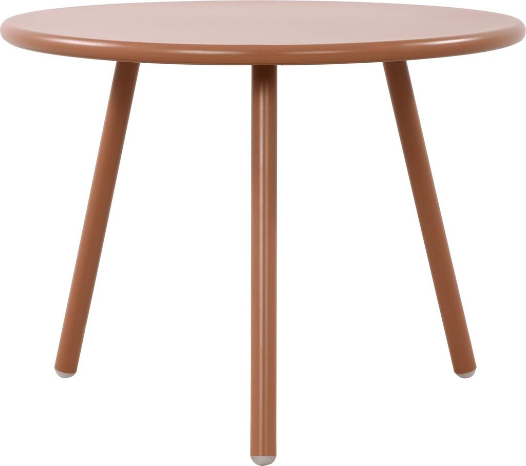 Couchtisch NENIM - Kunststoff Terracotta 60x60x45 cm | Sofatisch Rund Beistelltisch Wohnzimmertisch Klein