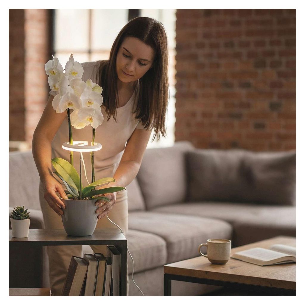 LED GROW pěstební lampa 8 W, časovač, stmívatelná, bílá