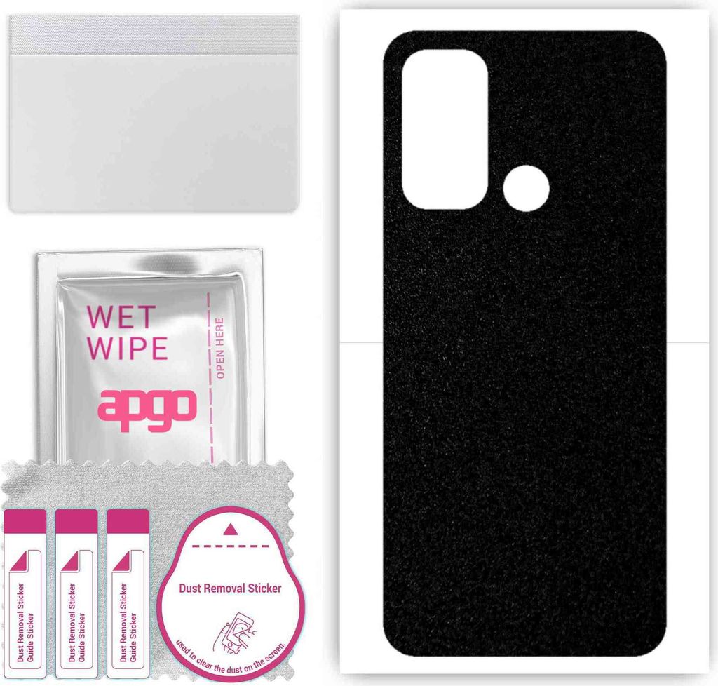 apgo Rückseite Schutzfolie, Skin, kompatibel mit Oppo Reno 5A, Hinten Displayschutzfolie aus Vinylfolie, kratzfest, einfache Montage - Mattschwarz