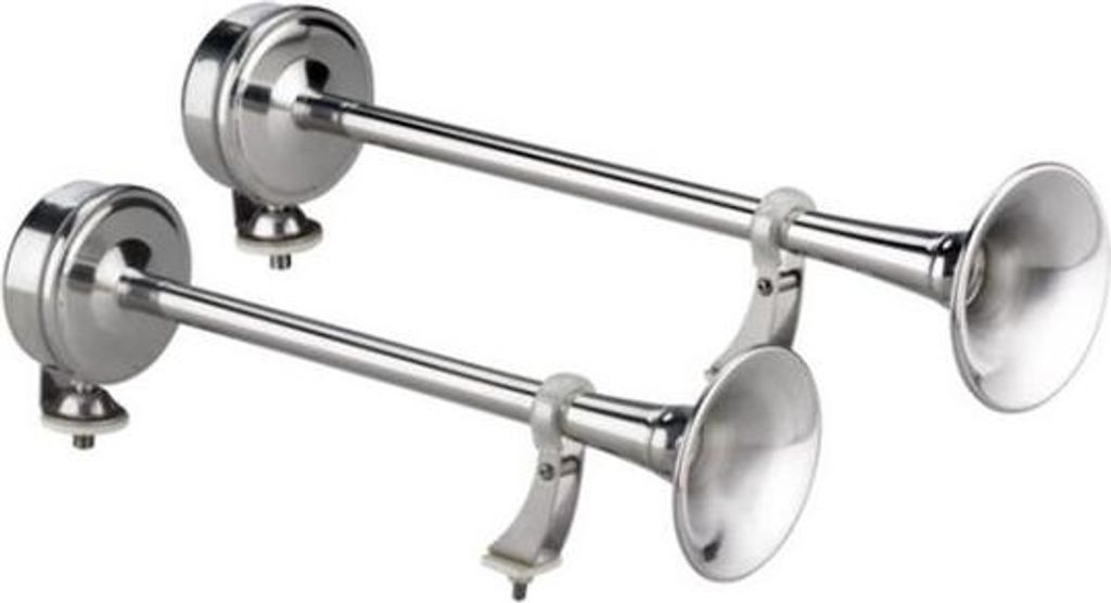 Edelstahlhorn 400/470mm 24V doppelt