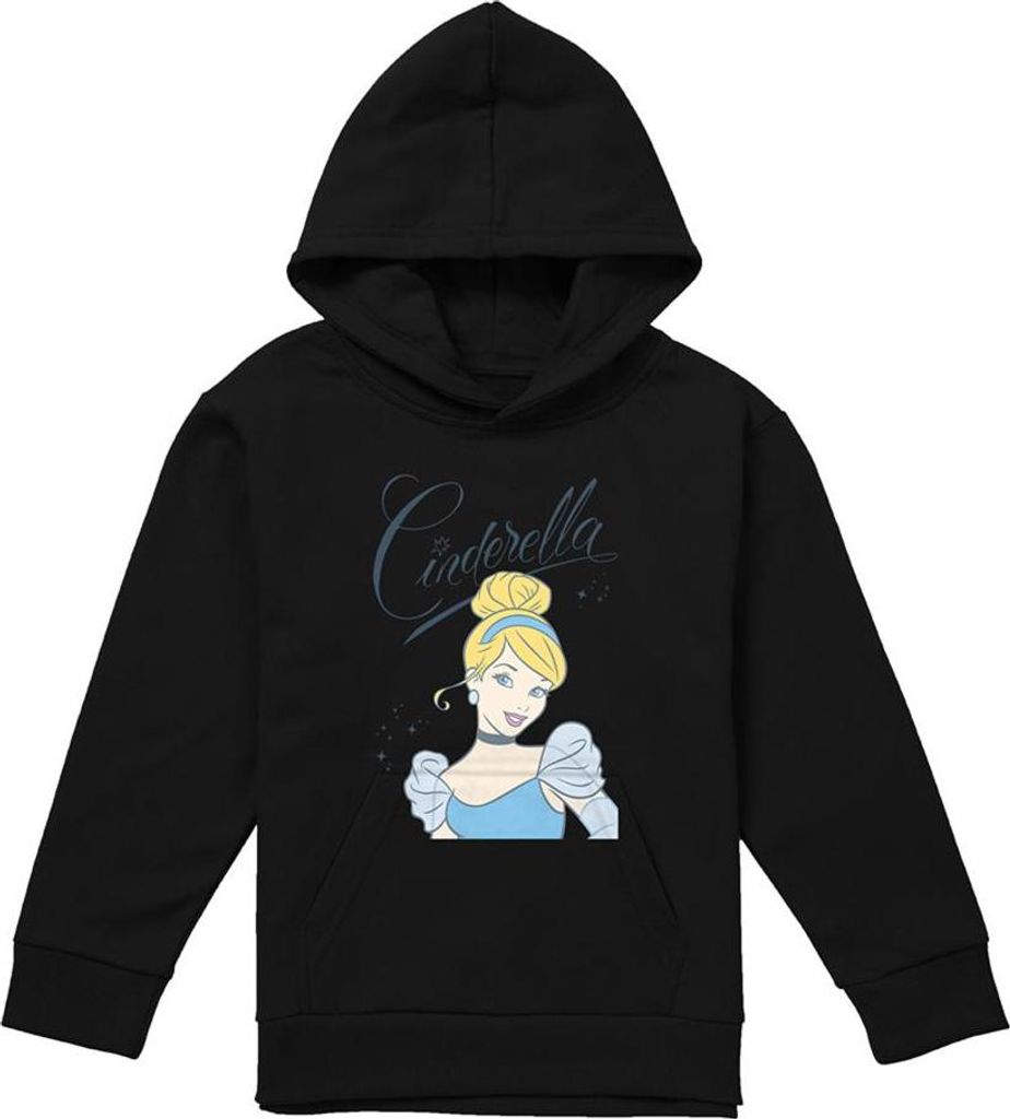 Cinderella - "Headshot With Fancy Script" Kapuzenpullover für Kinder TV22226 (116) (Schwarz)