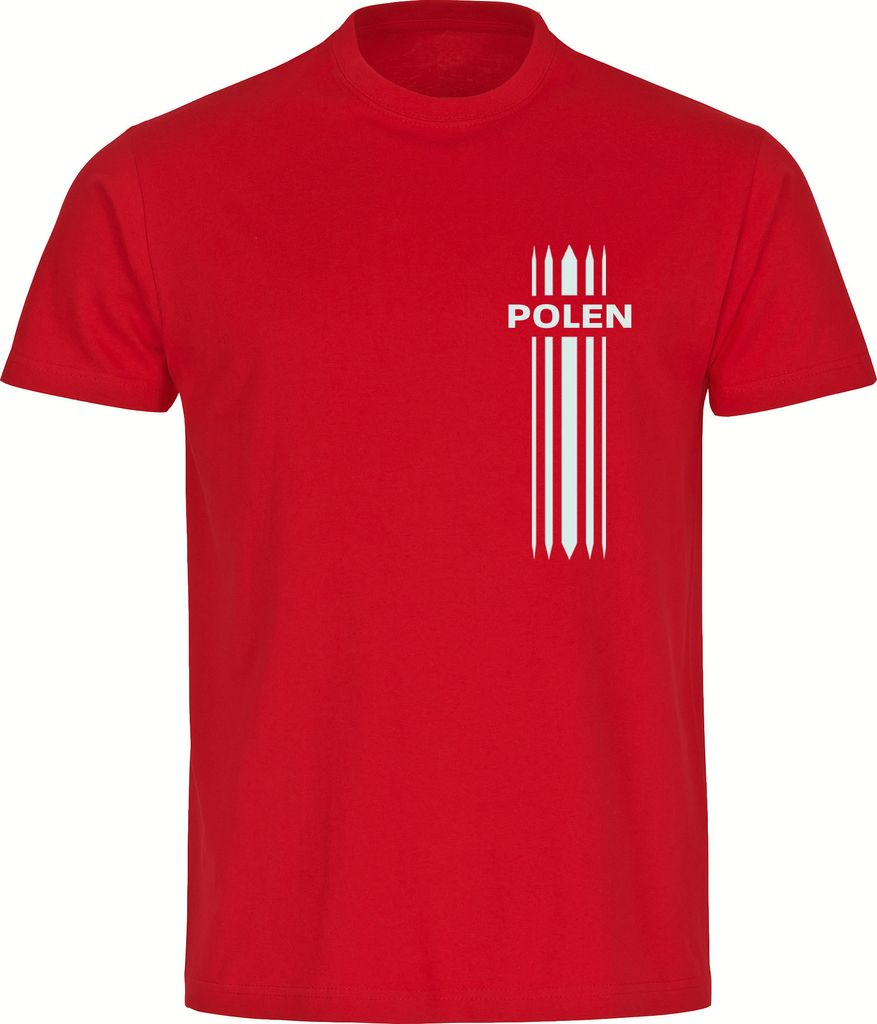 multifanshop Herren T-Shirt - Polen - Streifen, rot, Größe 5XL