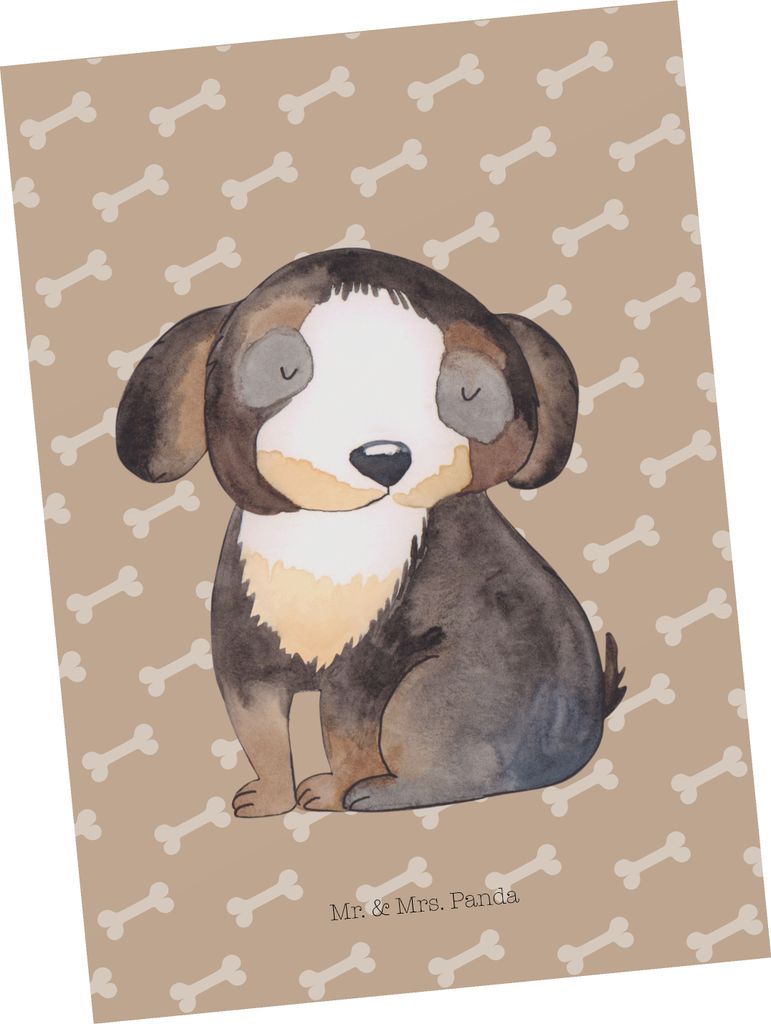 Mr. & Mrs. Panda Postkarte Hund Entspannen - Hundeglück - Produktbild 