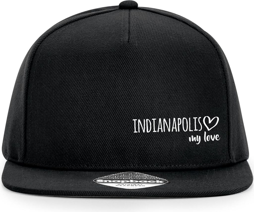Huuraa Cappy Mütze Indianapolis my love Black Polyester Snapback Kappe Geschenkidee