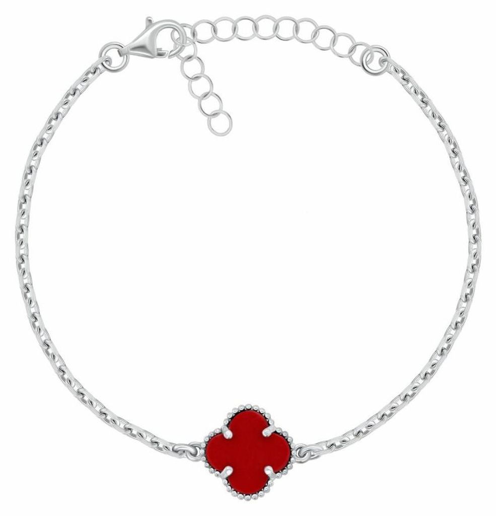 Silber Armband fü r Frauen vierblä ttriges Kleeblatt BRC190WR