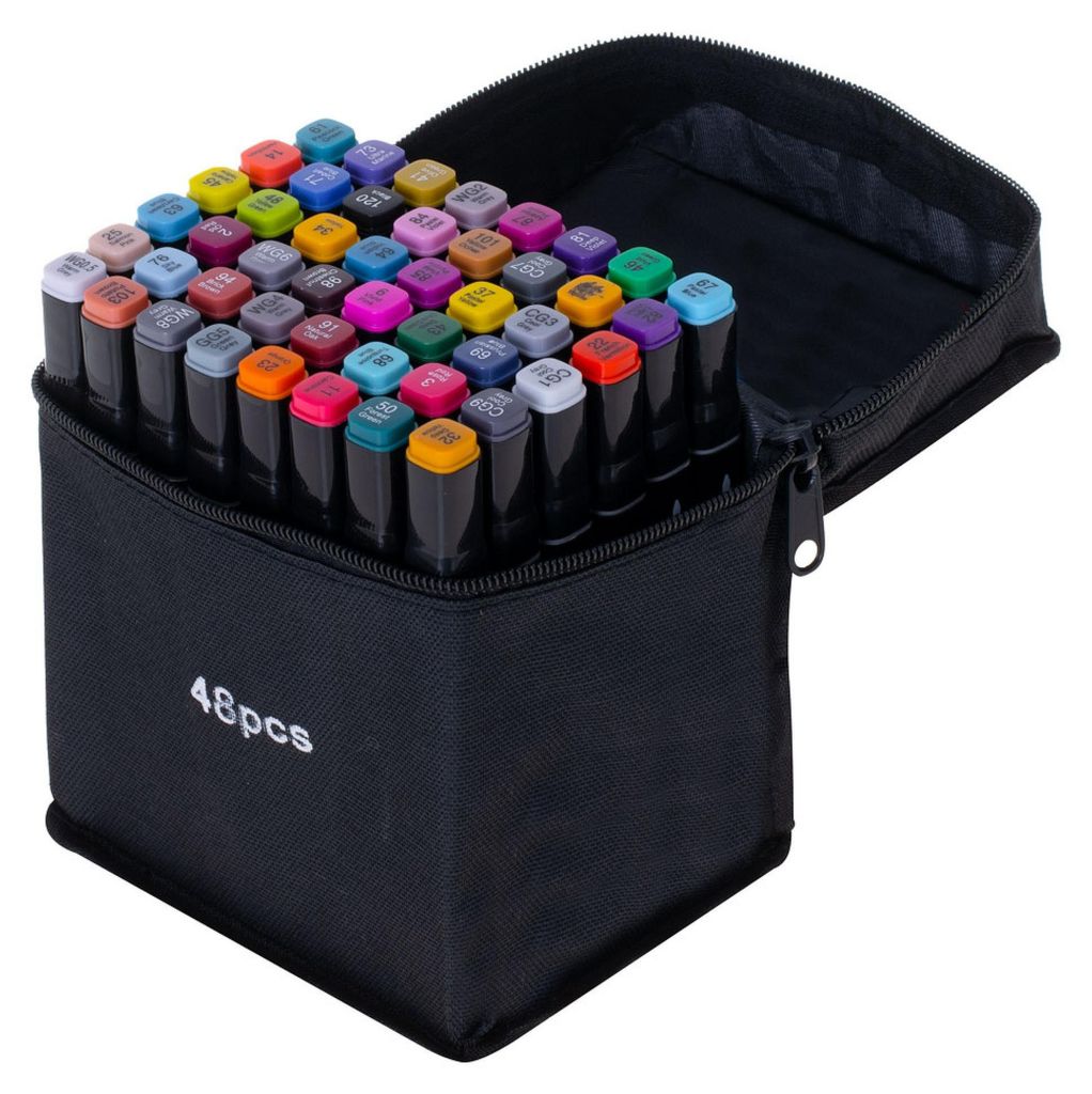 Doppelseitige Alkoholmarker im 48+ Basisetui Produktbild 