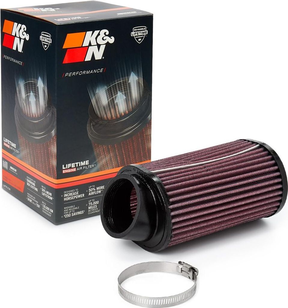K&N Filters RU-1390 Oval Sportluftfilter 178mm Höhe Ø62mm Flansch