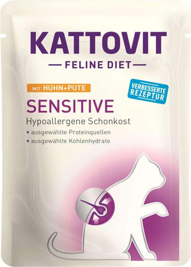 Kattovit - Feline Diet Pouchbeutel Sensitive 24x85g | Huhn & Pute