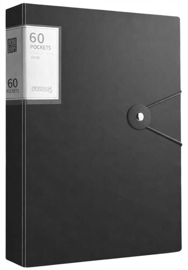 EDIBAZZAR | Ordner, Ringbuch, Organizer, A4-Dokumentenmappe, 60 Fächer, schwarz