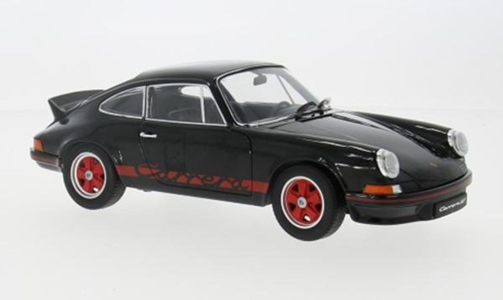 Welly WEL18044BLACK - 1/18 / Porsche Carrera RS, schwarz/rot, 1973 - Neu