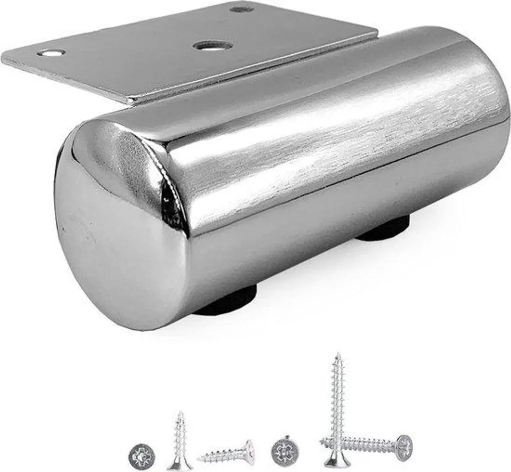 Pieds de meuble ronds Ø 40 mm brillants ultra-stables avec vis - Pack de 8