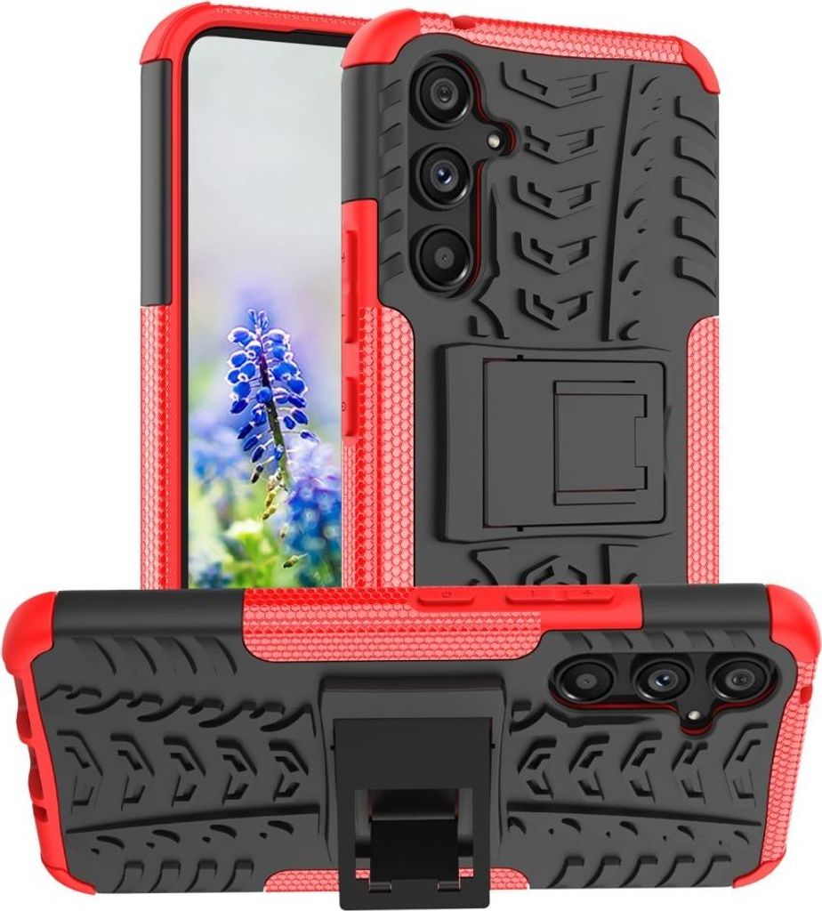 Samsung Galaxy A54 Hülle - Coverup Panzer Back Cover mit Ständer - Rot