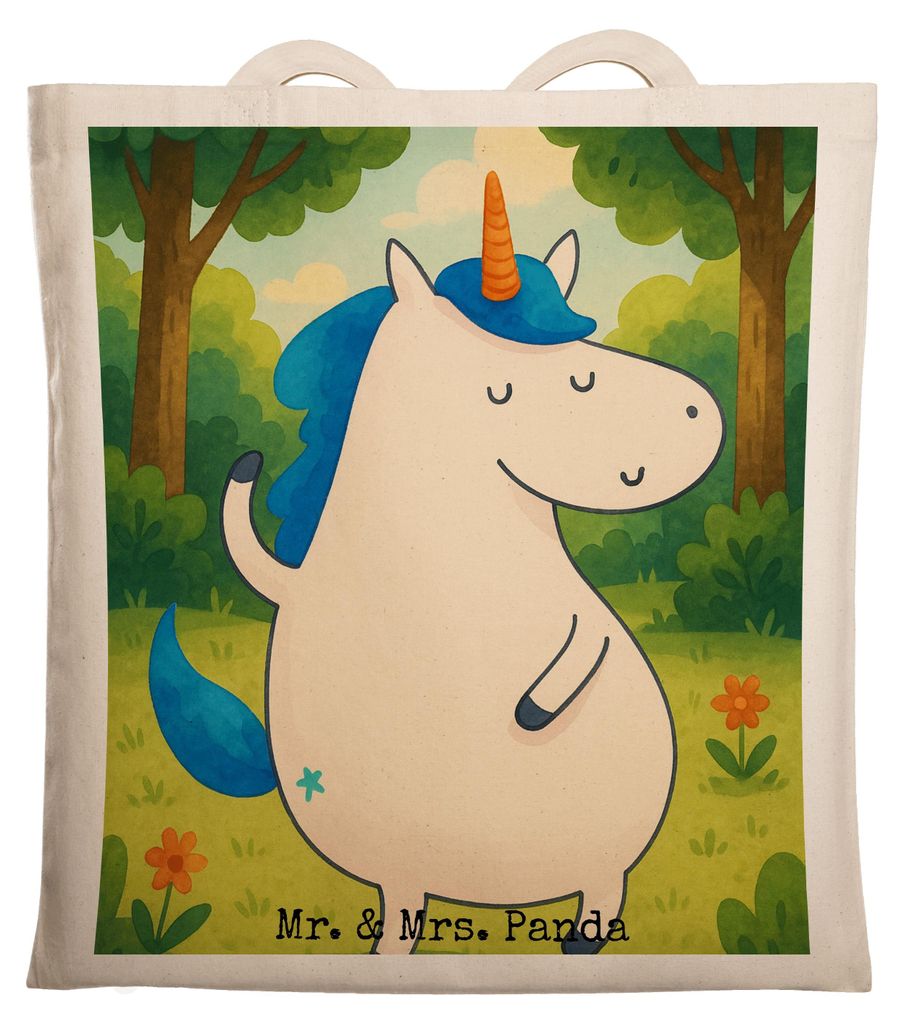 Mr. & Mrs. Panda Jutebeutel Einhorn Mann Design - Weiß - Geschenk, Unicorn, Tasche, Familie, Laptoptasche, Freundin, Einhörner, Einkaufstasche, C...