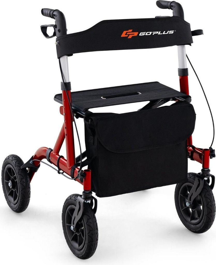 Faltbarer Leichtgewicht-Rollator mit Sitz, Aluminium, 136 Produktbild 